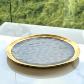 Prato de Sobremesa Dubai Preto e Dourado 21cm - Ela Decora